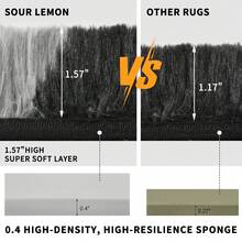 Sour Lemon Rugs Living Room 200x300cm, Grey Area Rugs For Bedroom, Washable Anti Slip Extra Large Shaggy Soft Rug Fluffy Modern Floor Carpets Mat Beside Carpet, Long Runner Rug For Hallway - Black & Gray Checkered - View 6