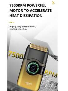 Kemei 1pc KM-T389 Men's Electric Shaver, Portable Reciprocating Shaver, Type-C Fast Charging Long-Lasting Shaver With LED Display, Upgraded Beard Trimmer, Gift For Father/Boyfriend - Multicolor - View 9
