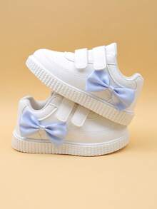 Giày trẻ em hàng mới mùa xuân, giày thể thao chống trượt có nơ cho bé gái, giày sneaker hoạt hình cho bé trai, giày chạy bộ cho bé, giày trắng nhỏ. - Màu xanh lam - Xem 4