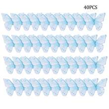 40pcs Edible Butterfly Cake Decorations, Wafer Paper Butterfly Cupcake Toppers, Wedding Birthday Party Cake Decor - View 8
