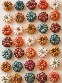 5PCS Artificial Pumpkins Lifelike Simulation Mixed Pumpkins Fake Pumpkins Creative Artificial Pumpkins For Festival Halloween Thanksgiving Fall Harvest Home Decoration - Artificial Pumpkin - View 3
