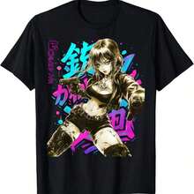1 Piece Short Sleeve T-Shirt With Pastel Anime Cat Girl Print, Round Neck, Casual Style, Plus Size, Business Casual Wear, Cute Character Design, Y2K Inspired, Regular Fit, Suitable For All Seasons, Tumble Dry, 180g, 100% Cotton. | Exquisite Design | Loose And Comfortable | Easy To Match | - 10 - 查看 7