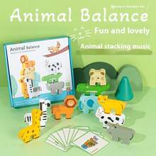 1 Set de Bloques de Madera con Animales, Juguetes de Apilamiento y Clasificación, Juguetes Educativos para Niños, Juguetes de Aprendizaje Preescolar para el Desarrollo de Habilidades Motoras Finas - Multicolor - Ver 6