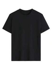 Camiseta de mujer estampada de manga corta para verano, tela de poliéster, estilo multifuncional, corte regular, peso 180 gramos, 1 unidad. - Negro - Ver 3