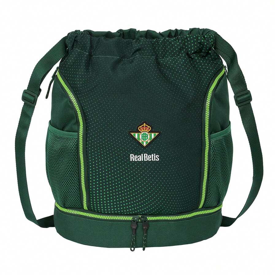 | Real Betis Balompié Waterproof Sports Bag School Sack Backpack With Bottom Compartment And 2-Way Zipper, Sack Backpack With Adjustable Straps - Option 1 - View 1