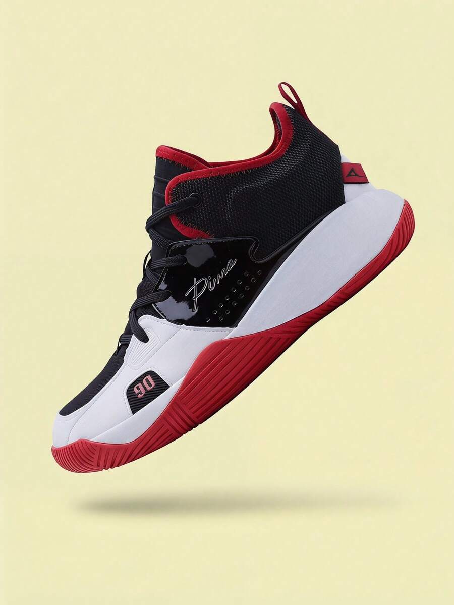 Pirma Star 90 Basketball Shoes - TRẮNG ĐEN VÀ ĐỎ - Xem 1