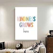 Enmarcado Póster plano 2D  "La bondad crece aquí" |  con cita inspiradora, arte mural vintage, obra de arte moderna, ideal para regalo, decoración del hogar y dormitorio, adecuado para dormitorio y sala de estar. - Enmarcado - Ver 2