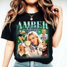 Amber Glenn Figure Ice Skating Vintage T-Shirt, Isabeau Levito T-Shirt, Amber Glenn Vintage Bootleg 90s Shirt Camiseta 100% Algodón Unisex - Playera Casual Premium de Corte Cómodo - Negro - Ver 1