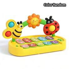 Baby Musical Piano Keyboard Toy With Lights & Sounds, Educational Learning Music Toy For Toddlers, Interactive Early Development Gift To Improve Motor & Cognitive Skills - 彩色 - 查看 12