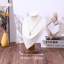 1pc Black Walnut Color Human Figure Necklace Display Stand, Jewelry Storage & Display Prop, Live Streaming Accessory - Walnut - View 11