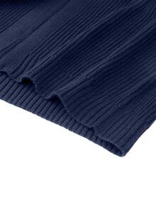 Suéter de punto tipo cárdigan de moda para hombre con diseño de doble cremallera para otoño/invierno - azul real - Ver 8