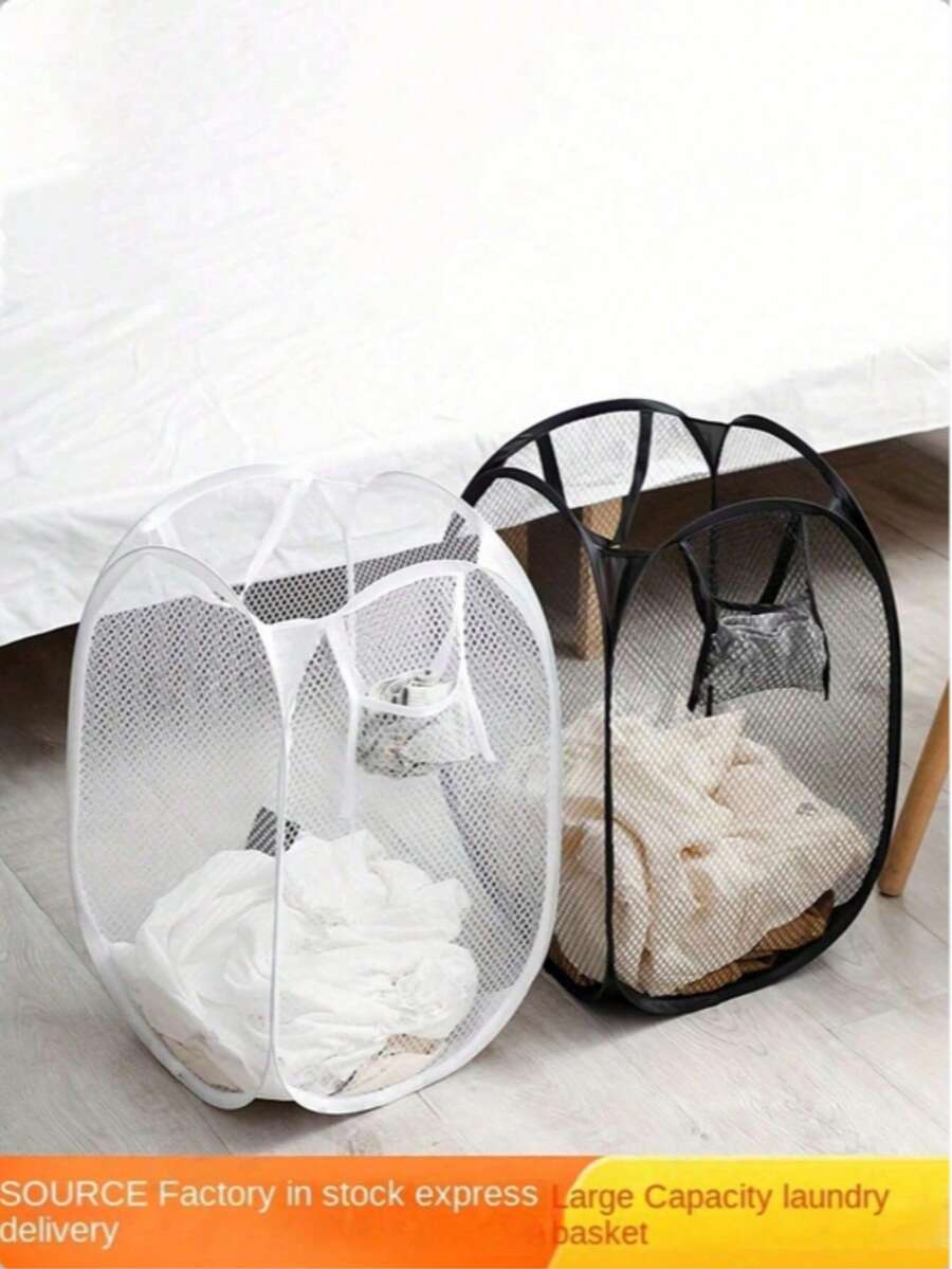 Cesta de lavandería de gran capacidad con malla, cesta de almacenamiento de ropa plegable, cesta de lavandería multifuncional para el hogar, cesta de almacenamiento para el baño, cesta de lavandería plegable