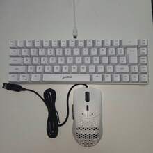 HXSJ Wired Keyboard And Mouse Combo, 68-Key Membrane Keyboard, Black & White Dual-Color RGB Backlight, USB Plug & Play, ABS Material, Suitable For Home, Office And Gaming (Model: V200 + J900) - View 5