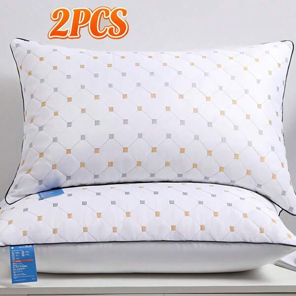 2pcs Moisture-Wicking And Breathable Sleeping Pillow, Hotel Quality Bed Pillows For Deep Sleep, Thickened And Ultra Soft, Perfect For Home & RV Bedrooms
