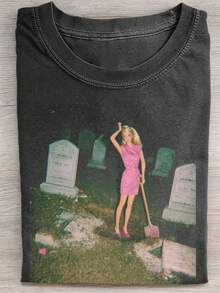 High Quality, Fashionable, Casual, Humorous Or Satirical Print Short-Sleeved T-Shirt, Round Neck, Regular Fit, Perfect For Casual Wear In All Seasons, Ideal As A Gift, With A Soft And Comfortable Texture. - 後退 - 查看 6