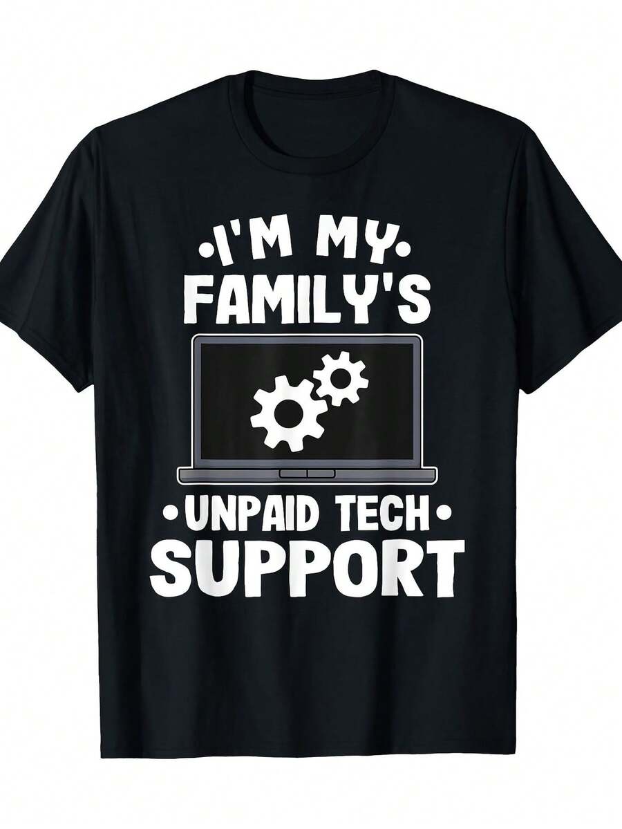 Soy mi propio soporte técnico gratuito, camiseta divertida de ingeniero informático. - Negro - Ver 1