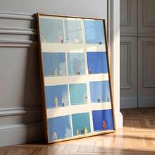 1pc Unframed Poster Wallpaper,Tiny People Wall Art Geometric Figures Contemporary Artwork Cubicle Decor Printable Grid Painting,Suitable For Living Room Wall Art, Bedrooms ,Apartments,And Modern Home Decoration - The Perfect Gift Choice ﻿ - 1PC - View 10