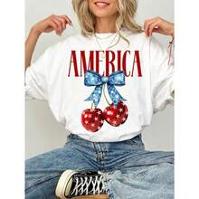 Una camiseta 100 % para mujer de cuello redondo, ropa de mujer para primavera y verano, una opción elegante y casual, estampados divertidos, ocasiones festivas, entrega local - Blanco - Ver 6