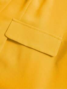 de dos piezas de tela elegante de verano para mujer de talla grande, chaleco abierto, lazo, decoración con botones, pantalones cortos con diseño de botones 3D, adecuado para graduación, vacaciones, San Valentín, festivales de música, Día - Amarillo - Ver 4