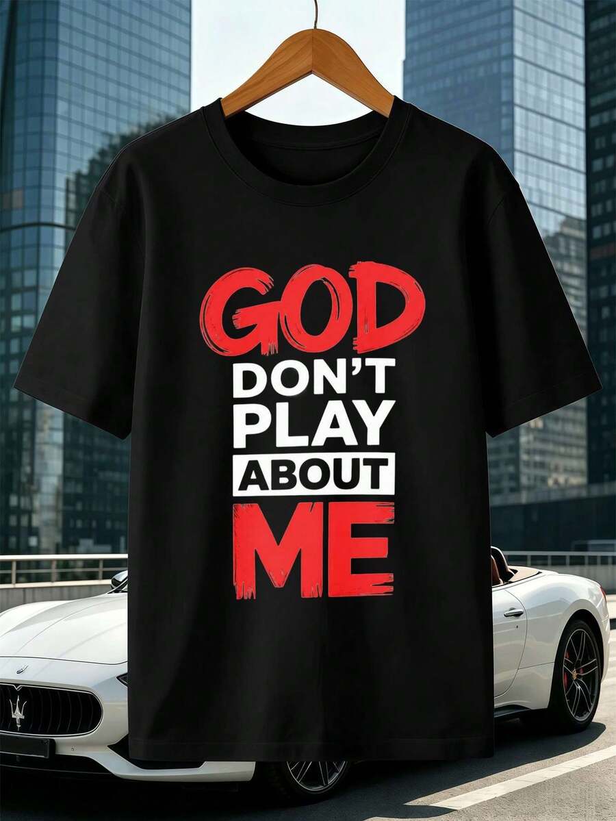 Men Plus Size T-Shirts - Black - View 1