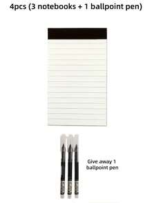1 Set White Lined Notebook - Smooth Writing Paper, Thick Binding, Suitable For Office, Diary, Doodle, Exam And Art Creation - Large Capacity Pack, Suitable For Teachers And Planners, A7 Mini Notebook With Index, Tear-Off Notepad, Stationery (30 Pages) - Rectangle - View 13