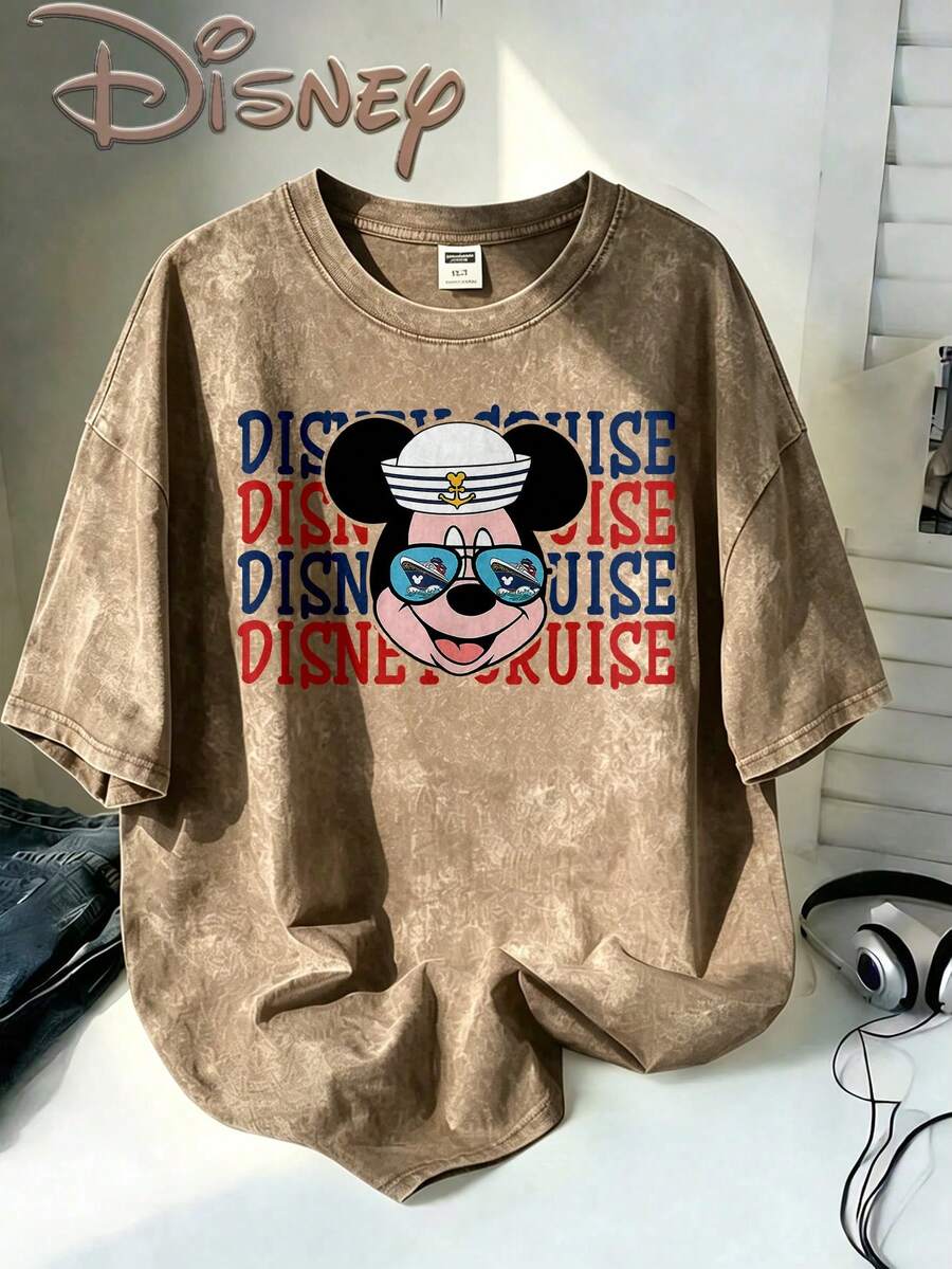 Disney Oversize Round Neck Washed T-Shirt With Disney Mickey Mouse Print, Disneyland, Disney Animal Kingdom, Disney Family Vacation Trip, Summer Outfits For Women, Vacation Outfits Women, Dresses,, Dresses For Women, Summer Clothes, Summer Tops, Capris For Women, Rompers For Women, Jeans For Women, Jorts, Graphic Tees Women, Tank Tops Women, Dresses For Women Summer, Summer Tops, Summer Clothes, Summer, Swimsuits For Woman, Bathing Suits For Women, Bikinis, White Tank Top, Women Sweatshirts & Hoodies, Cord Sets For Women, Trajes Elegantes De Mujer, Conjuntos De Dos Piezas Para Mujer, Skirt Two Piece Set, Conjuntos De Mujer, Blusas, Trajes De Mujer Casual, Free Shipping, Co Ords Sets Women, Faldas - Màu Khaki - Xem 1