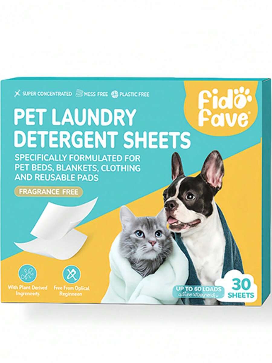 Pet Laundry Detergent Sheets For Dog Bedding And Blankets Pet Odor Remover Washer Sheets For Pet Hair And Pet Laundry - 30 Sheets - View 1