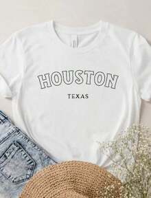 Camiseta de Houston TX, Camiseta de Viajero, Camiseta de Recuerdo de Houston, Camiseta para Amantes de Houston, Camiseta de Houston Texas, Camiseta de Viaje, Camiseta de los Houstonianos, Transpirable y cómoda. - Blanco 4 - Ver 1