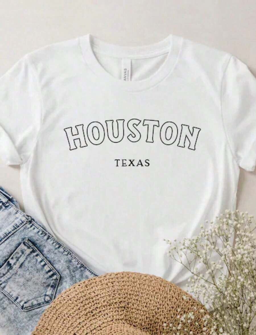 Camiseta de Houston TX, Camiseta de Viajero, Camiseta de Recuerdo de Houston, Camiseta para Amantes de Houston, Camiseta de Houston Texas, Camiseta de Viaje, Camiseta de los Houstonianos, Transpirable y cómoda. - Blanco 4 - Ver 1
