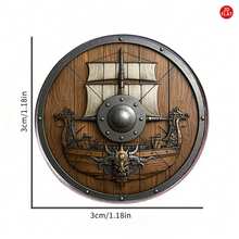 2D Flat Design Viking Shield Brooch, Unique Creative Lapel Pin, Suitable For Clothing, Backpacks, Hats, And More, Versatile Fashion Accessory For Any Occasion Including Christmas - A - View 2