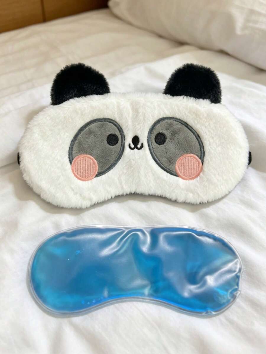Reusable Ice Gel Filled Soft Panda Eye Mask, Adjustable Blackout Eye Mask Suitable For Sleep, Travel And Night Shifts - Eye Mask/water Bag - View 1