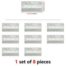 15x30厘米浅色大理石纹瓷砖贴纸，可移除自粘墙贴，适用于厨房、浴室、客厅家居装饰 - C - 查看 9