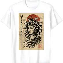 Medusa gorgón oscuro gótico antigua mitología griega camiseta - Blanco - Ver 1