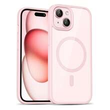 Ốp lưng trong suốt có nam châm cho iPhone 15 14 13 12 11, siêu mỏng, chất liệu silicon mềm và acrylic cứng, mặt lưng trong suốt, độ trong suốt cao, phù hợp với XR, XS, Max, 7, 8 Plus và 17 Pro Max. - Hồng - Xem 1