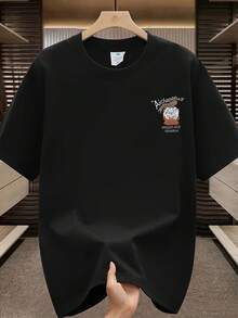 Men's Short-Sleeved T-Shirt, 100% Cotton, Fashion Brand, Casual Summer Style, One Size Fits Most, Relaxed Fit, Versatile Garment Suitable For All Seasons. Can Be Worn As A Base Layer In Spring And Autumn Or On Its Own In Summer. Unisex Style, Perfect For Friends. Fashion Brand T-Shirt, 100% Cotton And Heavyweight. - 白色 - 查看 11