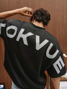 Camiseta de manga corta con estampado floral en relieve, estilo urbano, para hombres y mujeres, adecuada para actividades al aire libre, festivales de música, uso diario y reuniones con amigos. - Negro 2 - Ver 6