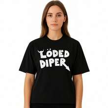 Loded Diaper Unisex Heavy Cotton T-Shirt, Men's Clothing, Vintage Top, Distressed Humor, Joke Gift, Graphic Tees, Summer Casual Wear JFMU PN8G - 黑色 - 查看 11