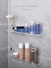 1 Bộ kệ đựng đồ nhà tắm gắn tường bằng acrylic, không cần khoan, trong suốt - Trong sáng - Xem 3