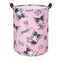Miniso Sanrio Kuromi All-Over Print Laundry Basket Collapsible Storage Bin With Handles,Organizer For Laundry Room, Bedroom & Room - Multicolor - View 4