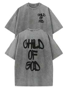 Men's & Women's 1-Piece T-Shirt For Men And Women, 230g, Double-Sided, Washed, With Oversized Shoulders, Printed, Made Of High-Quality Batik Cotton, Retro Style, Fashion Brand, With A Certain Thickness Suitable For Summer T-Shirts, Christmas Gifts. - 深灰色 - 查看 6