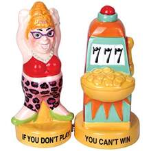 Pacific Giftware Lucky Casino Slot Machine Winner Ceramic Magnetic Salt and Pepper Shaker Set - Multicolor - Ver 7