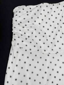 Conjunto de 2 piezas de top corto con cuello de botones elegante y shorts de cintura elástica para mujer - Blanco - Ver 9