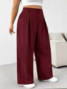 Pantalones casuales a rayas para mujer de talla grande, adecuados para exteriores, uso diario, fiestas, viajes, bodas, festivales de música, vuelta al colegio, graduación, vacaciones en la playa, ropa urbana, ropa de estar en casa, compras, paseo - Burdeos - Ver 7