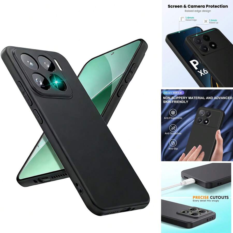 Matte Black & Soft Touch Matte Poco C85 4G/Poco M8 Pro/15T PRO 5G/Poco C85/15T 5G/Poco F3/ Poco C65/Poco C71/ 10T/10T Pro/11T / 11T Pro/10T Pro 5G/POCO X4 GT/Poco X3 GT/Poco X6 Phone Case - Black - View 1