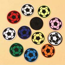6/12 Stücke Fußball Bügelbild Set in Mehrfarbig, Nähapplikation, gestickte Sport Aufkleber geeignet für Kleidung, Rucksäcke, DIY Basteleien - Fußball - Übersicht 7
