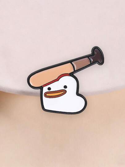 Duck With Baseball Bat Enamel Pin, Unique Collectible Accessory, Perfect Gift For Sports Fans, Durable & Stylish Design
