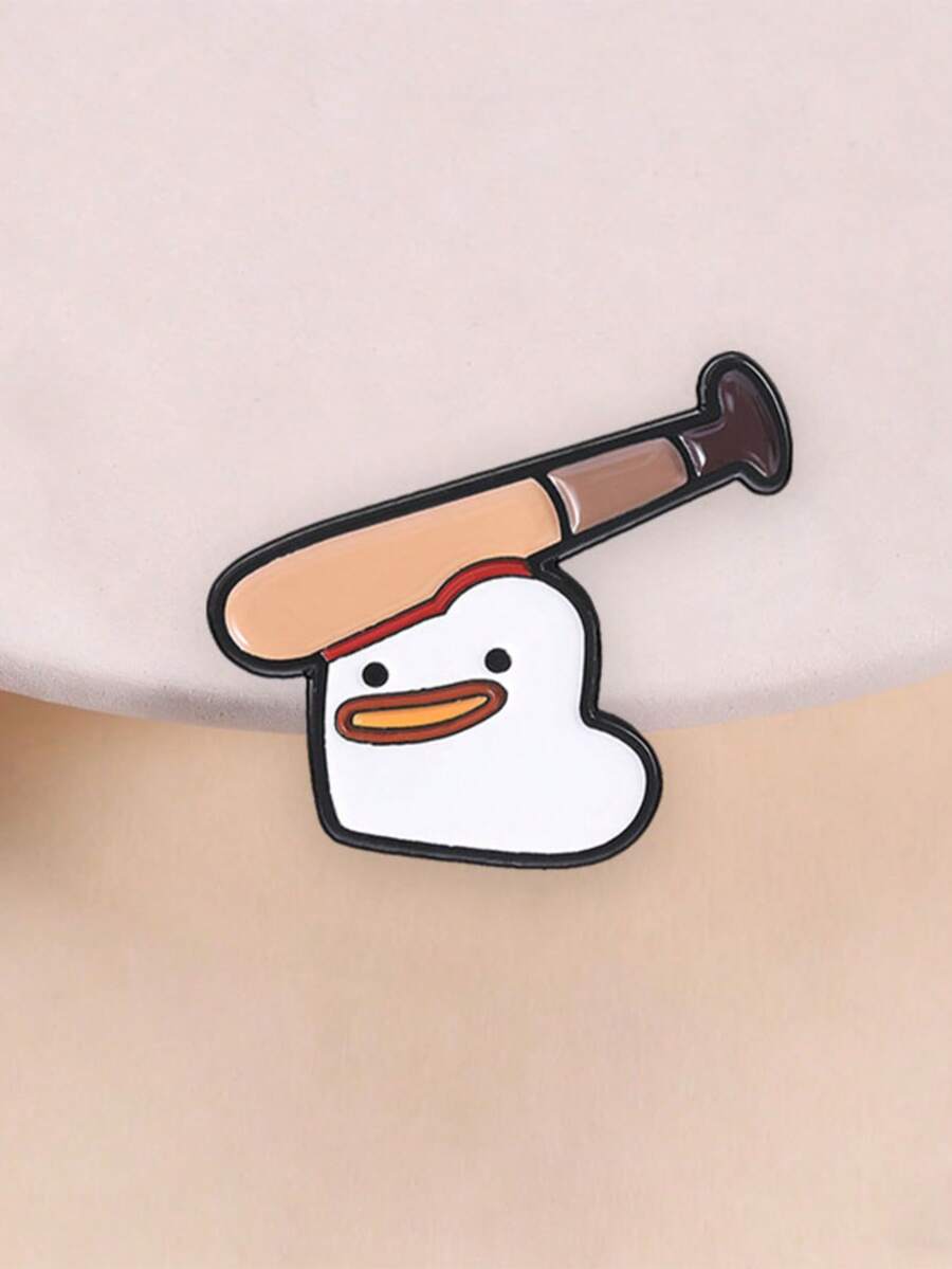 Duck With Baseball Bat Enamel Pin, Unique Collectible Accessory, Perfect Gift For Sports Fans, Durable & Stylish Design