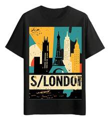 Playeras S/londres Ciudad Icónica - Negro - Ver 1