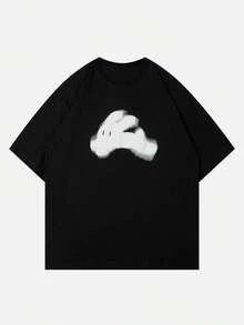 Camiseta de mezcla de algodón para hombre con estampado abstracto - Ropa casual para hombre, ropa de hombre, camiseta de algodón para hombre, camisetas para hombre, conjuntos de verano para hombre, ropa de verano para hombre, camisetas de banda, camisetas para hombre, conjuntos de vacaciones para mujer, conjuntos de verano modestos, tops de jersey, ropa de resort para mujer con estilo, ropa de verano para mujer, tops de algodón, tops de verano, conjuntos de verano, tops para mujer, tops blancos, top de fiesta. - Negro - Ver 1