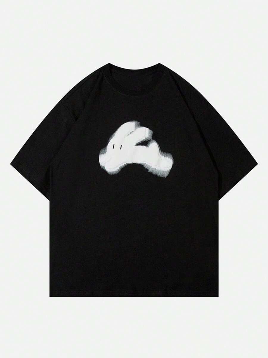 Camiseta de mezcla de algodón para hombre con estampado abstracto - Ropa casual para hombre, ropa de hombre, camiseta de algodón para hombre, camisetas para hombre, conjuntos de verano para hombre, ropa de verano para hombre, camisetas de banda, camisetas para hombre, conjuntos de vacaciones para mujer, conjuntos de verano modestos, tops de jersey, ropa de resort para mujer con estilo, ropa de verano para mujer, tops de algodón, tops de verano, conjuntos de verano, tops para mujer, tops blancos, top de fiesta. - Negro - Ver 1
